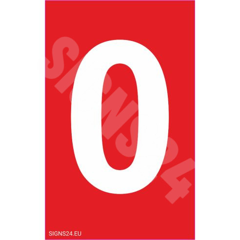 Ženklas Priešgaisrinės saugos žymėjimas - skaičiai nuo 0 iki 9