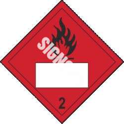 ADR märk Tuleohtlik numbriga 2 klass / Flammable with number class 2|Ohtlike ainete tähistamine (REACH / CLP / GHS / ADR)|SIGNS24.eu|SIGNS24.EU