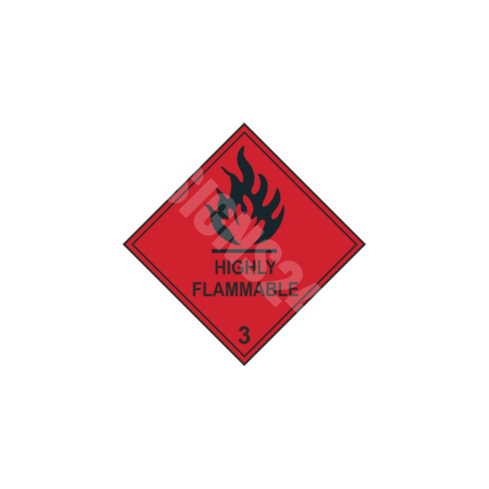 ADR-skylt Mycket brandfarligt klass 3 / Highly flammable class 3 ADR-skylt Mycket brandfarligt klass 3 / Highly flammable class 3