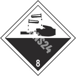 ADR märk Söövitavad ained klass 8 / Corrosive substances class 8|Ohtlike ainete tähistamine (REACH / CLP / GHS / ADR)|SIGNS24.eu|SIGNS24.EU