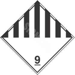 ADR-skylt Olika farliga ämnen och föremål klass 9 med en linje / Various dangerous substances and objects Class 9