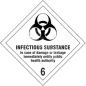 ADR-skylt Smittsamma ämnen klass 6 med text / Infectious substances class 6 with text