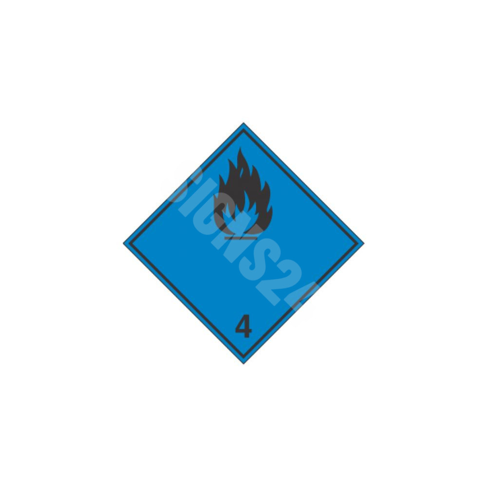 ADR ženklas Degi, kai šlapia, 4 klasė / Flammable when wet class 4