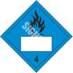 ADR märk Märja tuleohtlik klass 4 numbriga / Flammable when wet class 4 with number|Ohtlike ainete tähistamine (REACH / CLP / GHS / ADR)|SIGNS24.eu|SIGNS24.EU