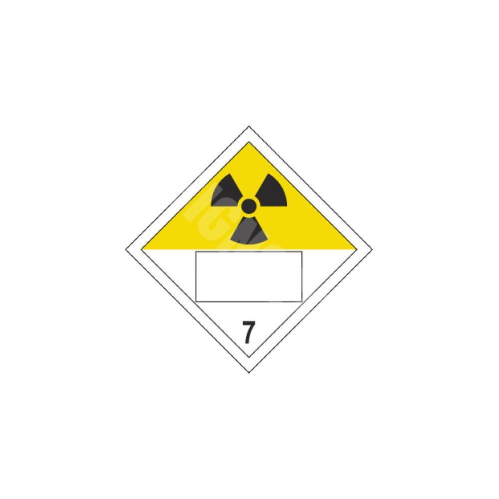 ADR märk Radioaktiivne I klass 7 numbriga / Radioactive I class 7 with number