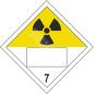 ADR ženklas Radioaktyvus I klasė 7 su numeriu / Radioactive I class 7 with number