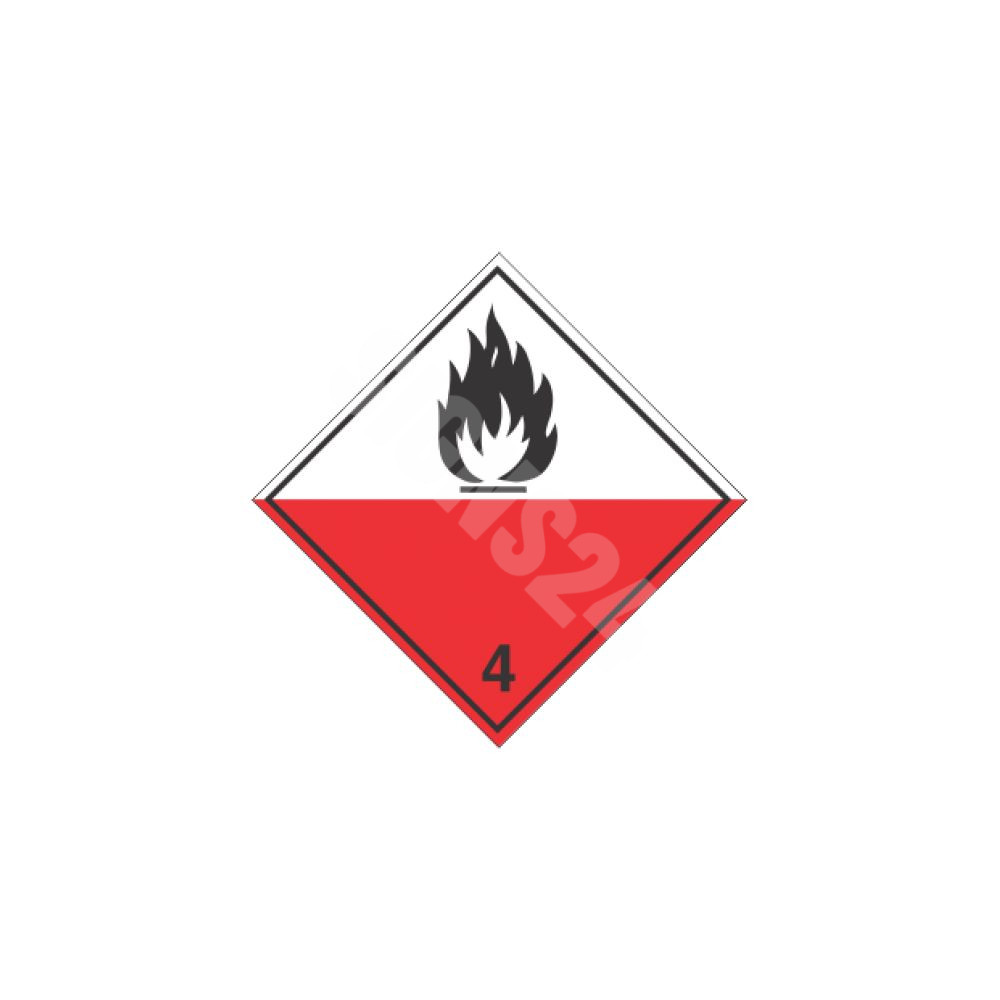 ADR-kyltti Syttyvien kiinteiden aineiden luokka 4 / Flammable solid class 4 ADR-kyltti Syttyvien kiinteiden aineiden luokka 4 / Flammable solid class 4
