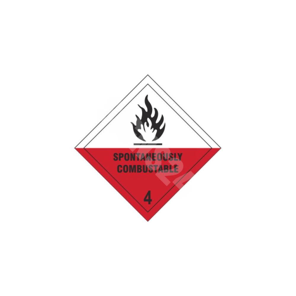 ADR-kyltti Itsestään syttyvä luokka 4 / Spontaneously combustible class 4