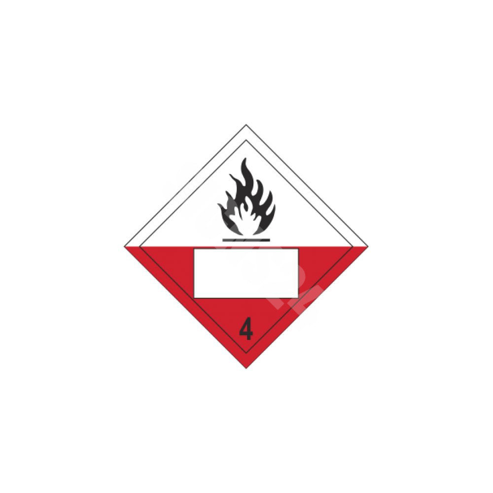 ADR märk Tuleohtliku aine klass 4 numbriga / Flammable solid class 4 with number ADR märk Tuleohtliku aine klass 4 numbriga / Flammable solid class 4 with number
