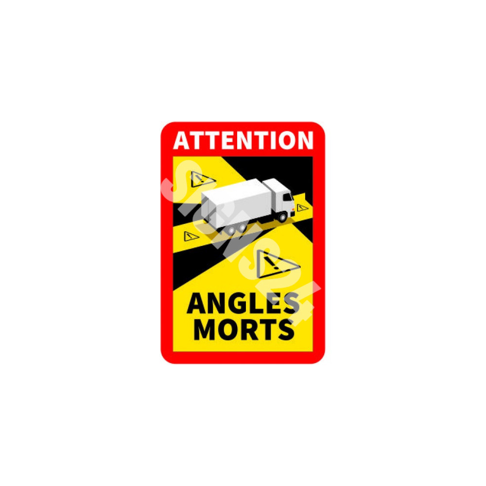 Zīme Uzmanību aklas zonas / Attention angles morts|Bīstamo vielu apzīmējums (REACH / CLP / GHS / ADR)|SIGNS24.eu|SIGNS24.EU