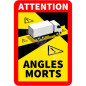 Skylt Döda vinkeln / Attention angles morts