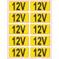 Ženklų rinkinys Elektros tinklo žymėjimas 10 vnt (12 V, 36 V, 230 V, 380 V)
