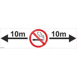Skylt Rökfri entré 10 meter, med skylt eller text