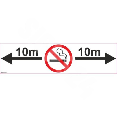 Skylt Rökfri entré 10 meter, med skylt eller text