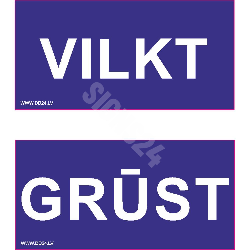 Zīme durvīm Vilkt / Grūst