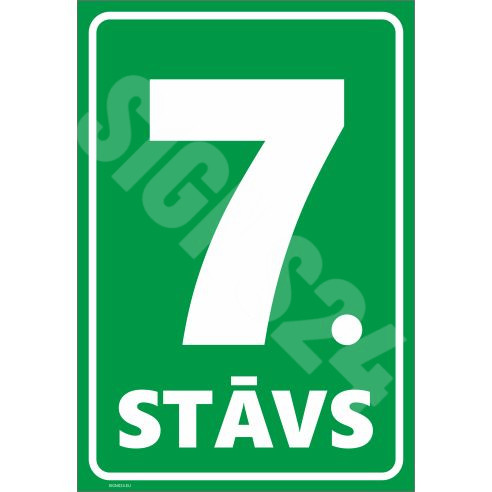 Ženklas Aukštų numeracija – 7 aukštas