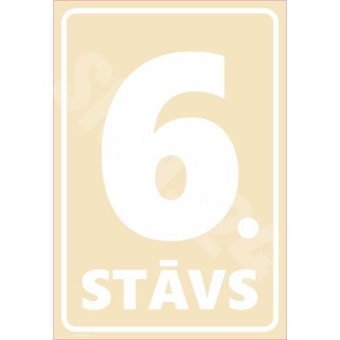 Skylt Våningsnumrering - 6 våning