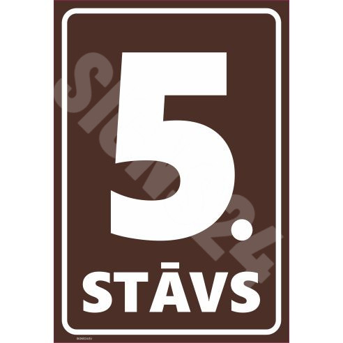 Ženklas Aukštų numeracija – 5 aukštas