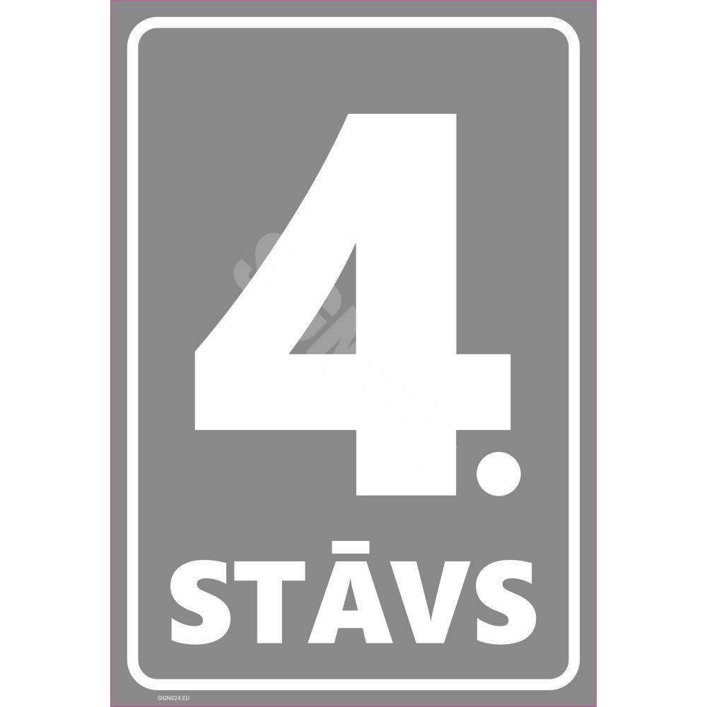 Ženklas Aukštų numeracija – 4 aukštas