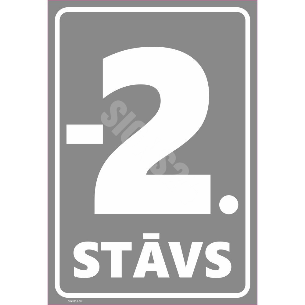 Zīme Stāva numerācija - -2.stāvs