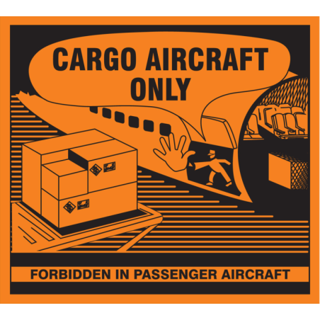 Skylt Endast fraktflygplan / Cargo aircraft only IATA
