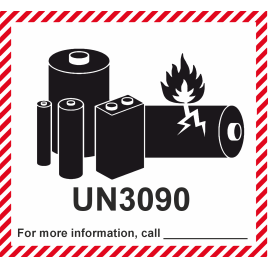 Ženklas IATA ličio baterijų ženklinimo / Lithium Battery Handling - UN 3090