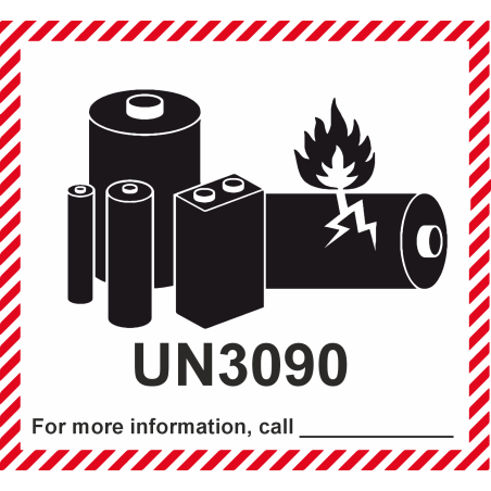 IATA:n litiumparistojen merkintäkyltti / Lithium Battery Handling - UN 3090