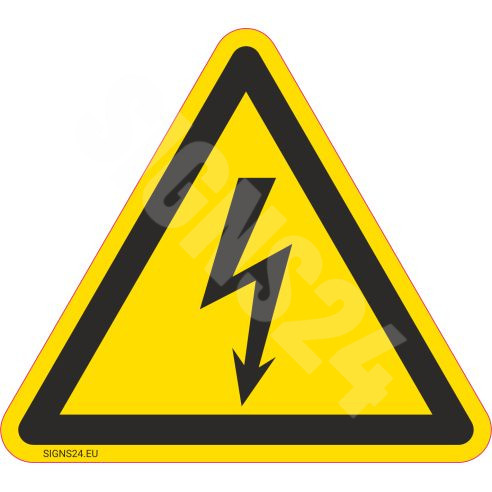 Įspejamieji ženklai Atsargiai! Elektros smūgio pavojus 2 - SIGNS24.eu 