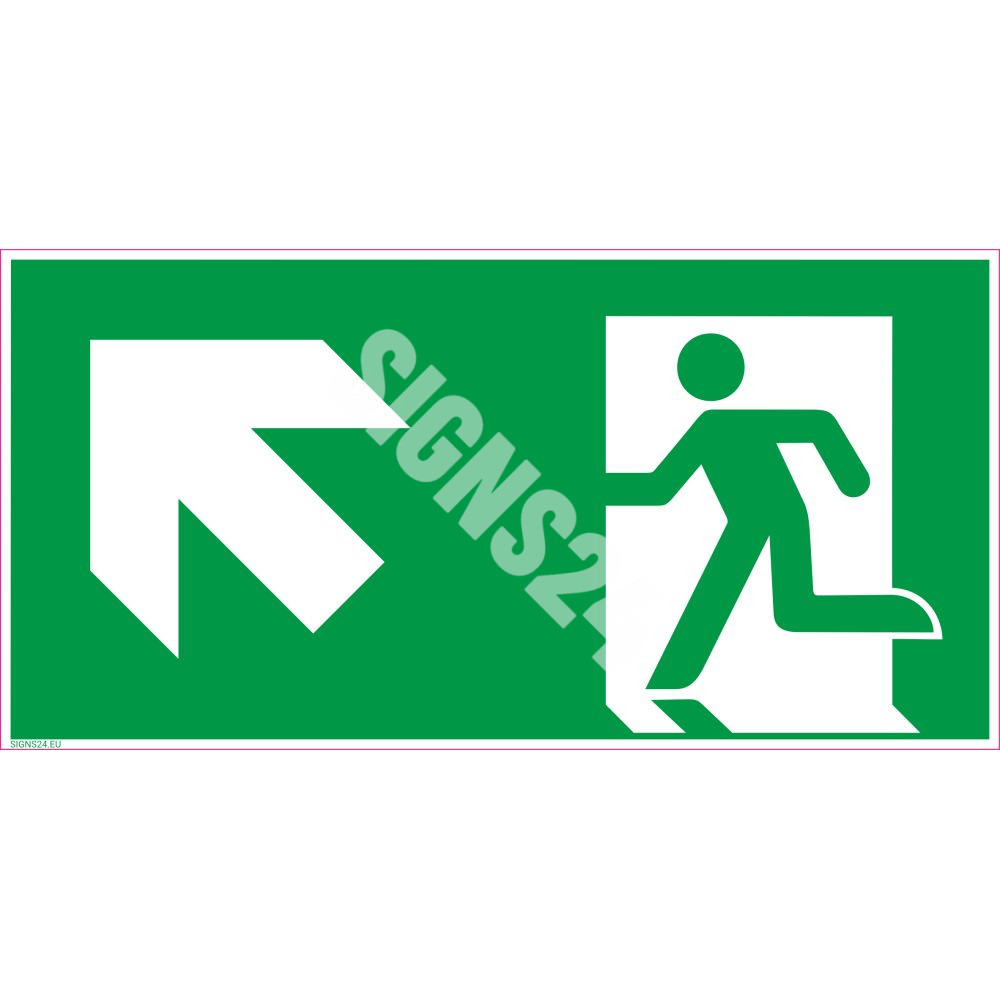 Išėjimas aukštyn į kairę|Evakuaciniai ir pirmosios pagalbos ženklai|SIGNS24.eu|SIGNS24.EU
