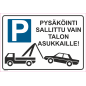 Skylt Parkering endast för boende fordon