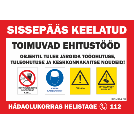 Turvaplakatid, ehitusplaadid
