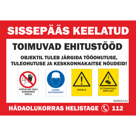 Turvaplakatid, ehitusplaadid