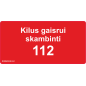 Ženklas Kilus gaisrui skambinti 112