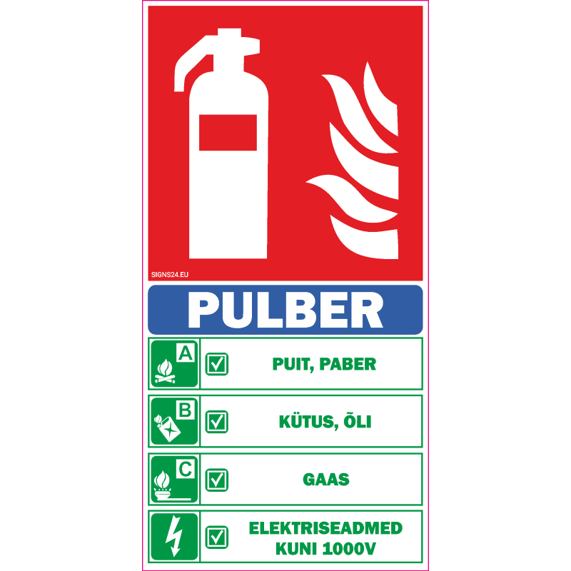 Märk Tulekustuti koos selgitava tekstiga