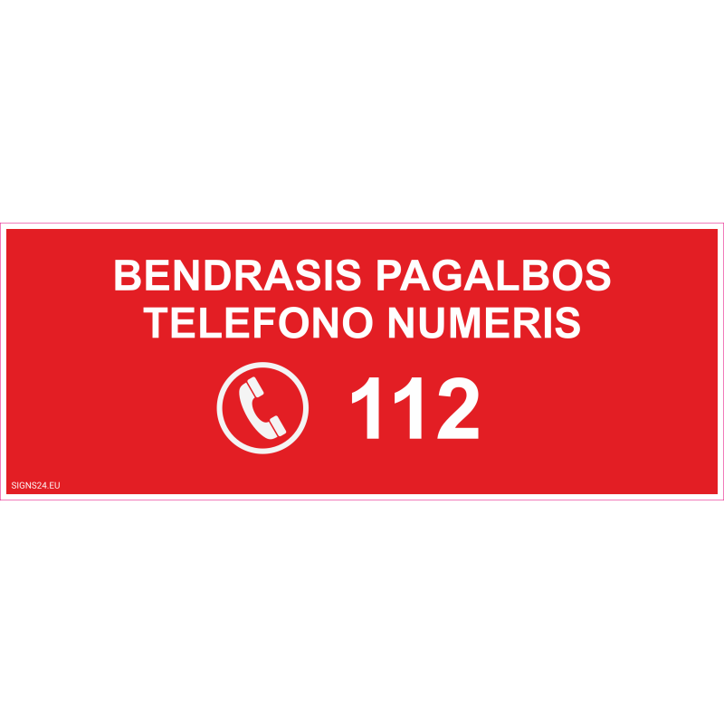 Ženklas Bendrasis pagalbos telefono numeris Ženklas Bendrasis pagalbos telefono numeris