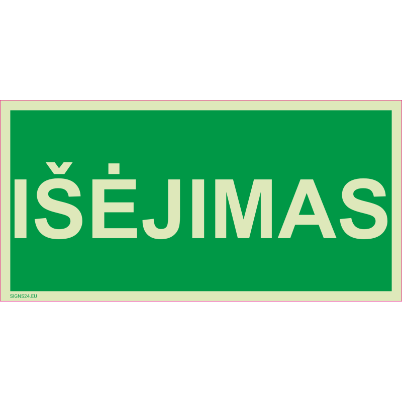 Liuminescencinis ženklas IŠĖJIMAS