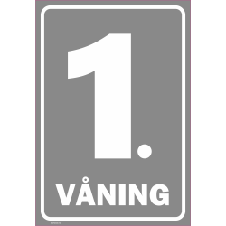 Skylt Våningsnumrering - 1 våning