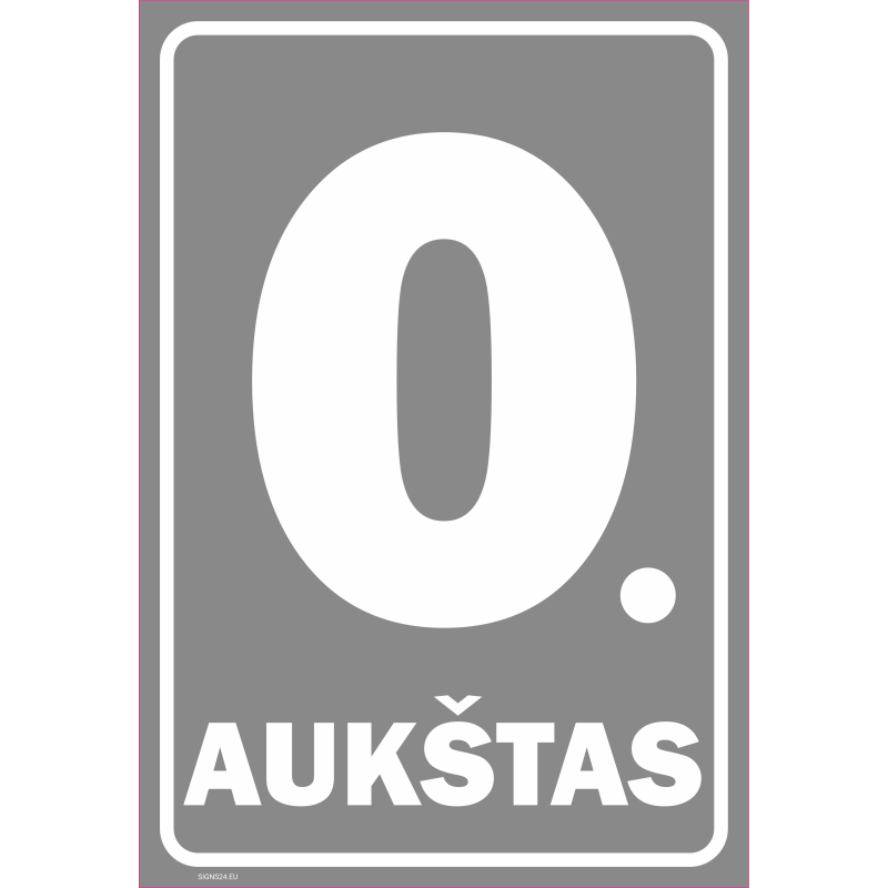 Ženklas Aukštų numeracija – 0 aukštas