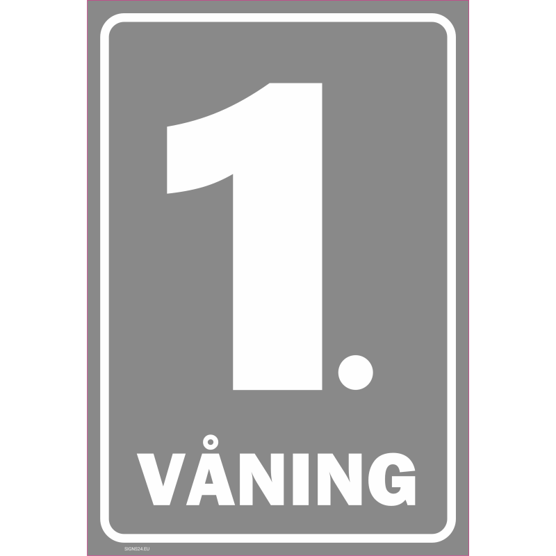 Skylt Våningsnumrering - 1 våning